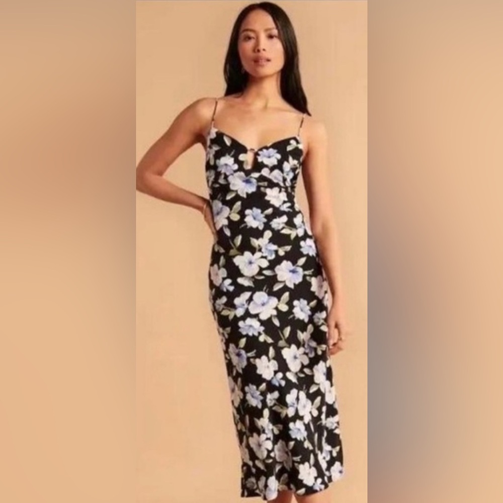 Abercrombie & Fitch Black Slip Dress with Spaghetti Straps